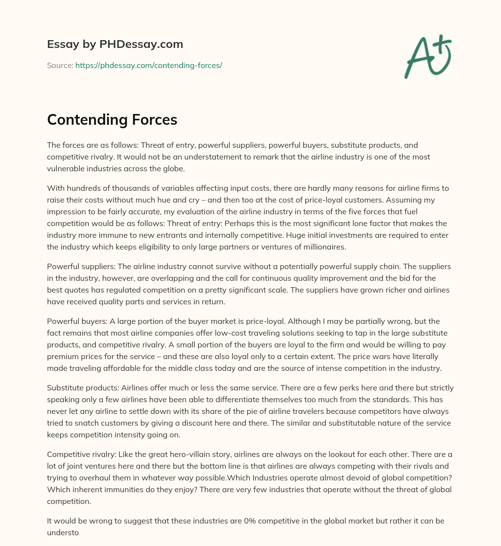 Contending Forces essay