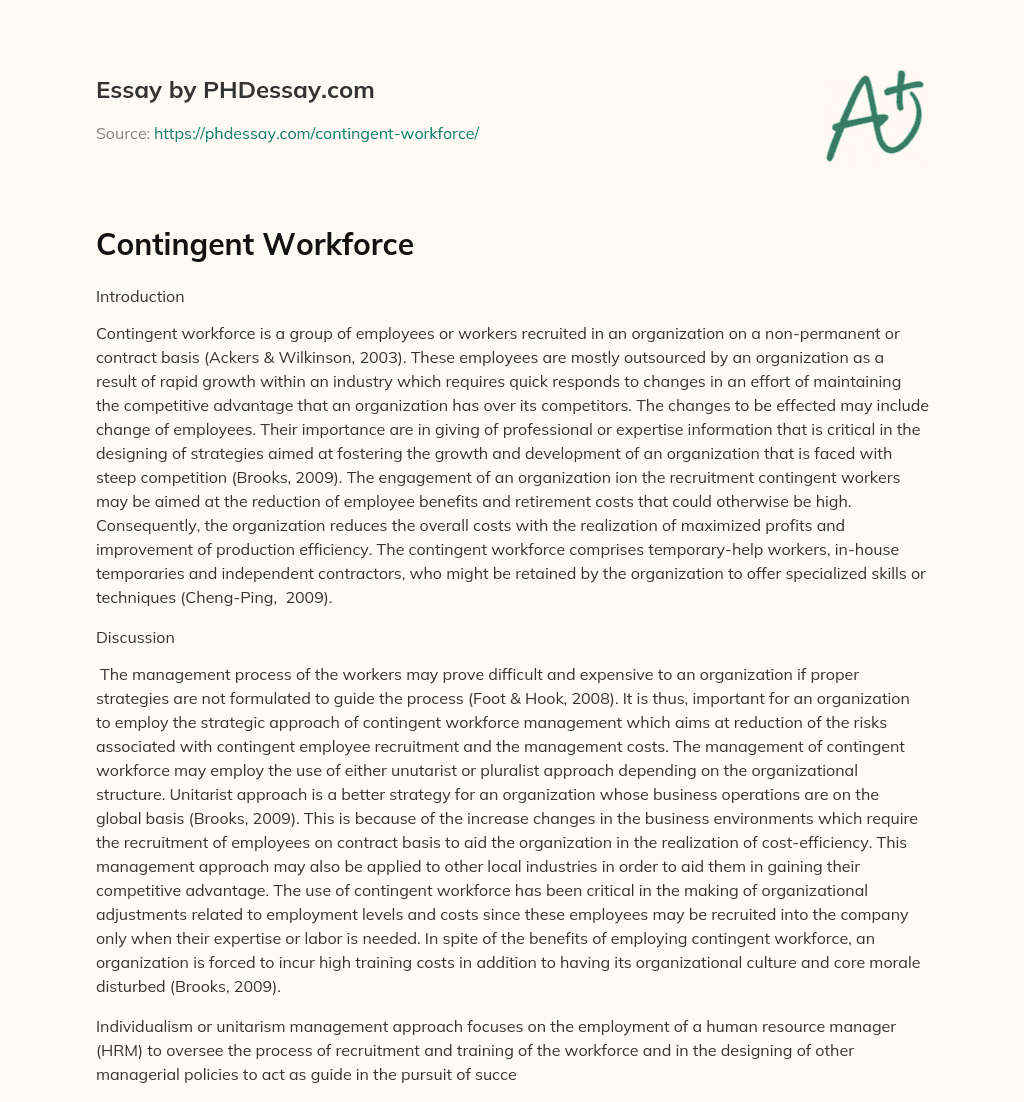 Contingent Workforce essay