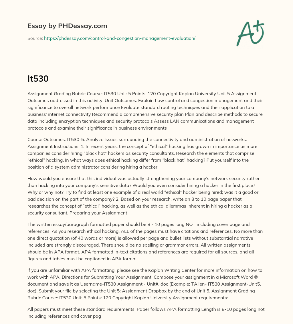 Analyzing Network Connectivity and Security essay
