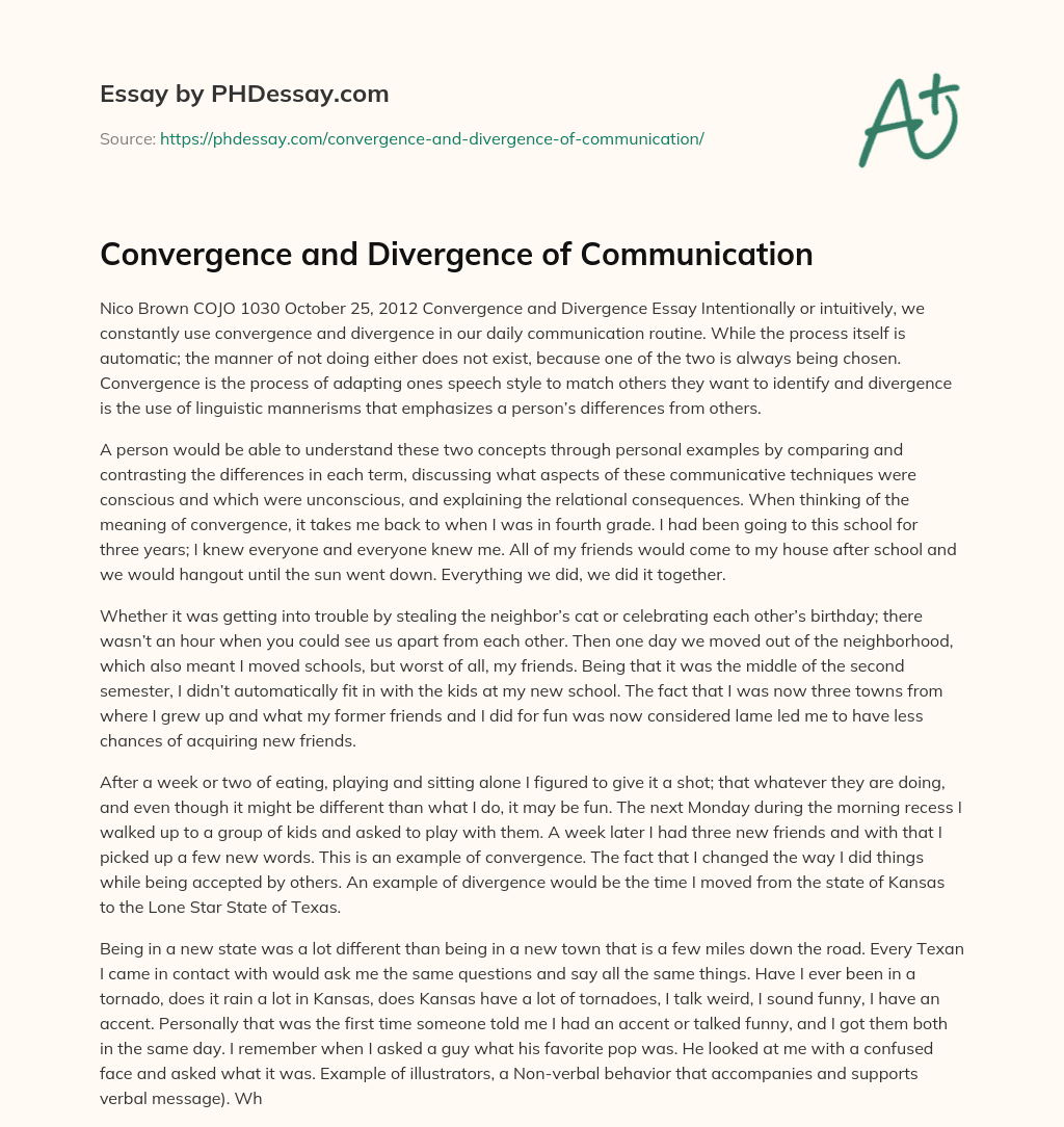 convergence communication essay