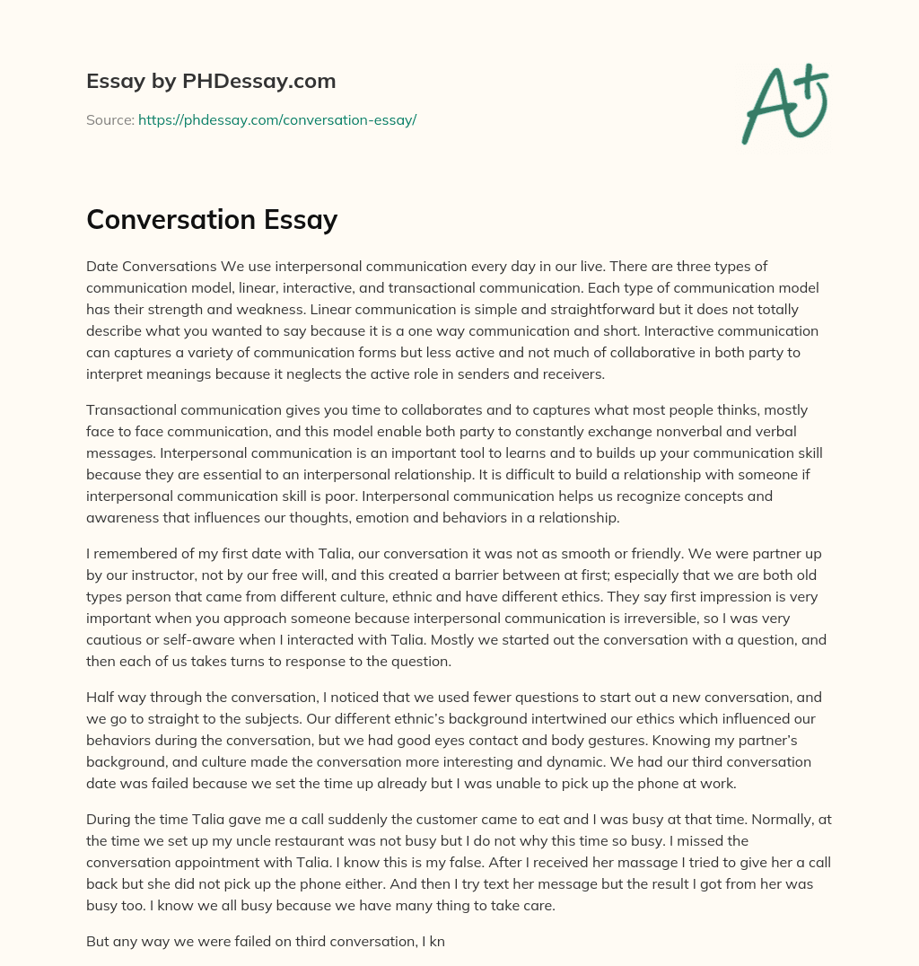 Conversation Essay essay