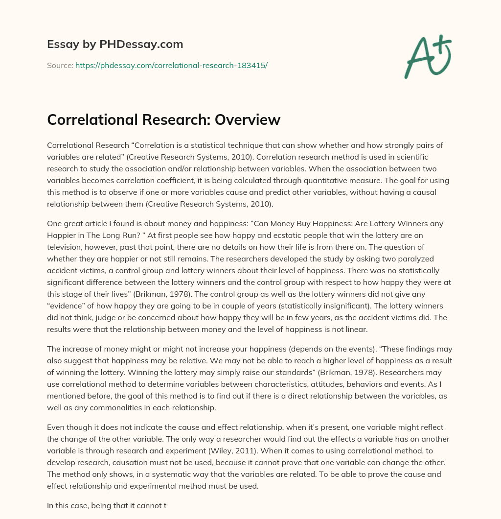 sample thesis of correlational research