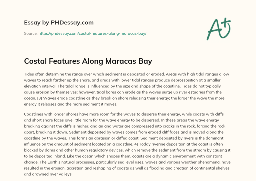 Costal Features Along Maracas Bay essay