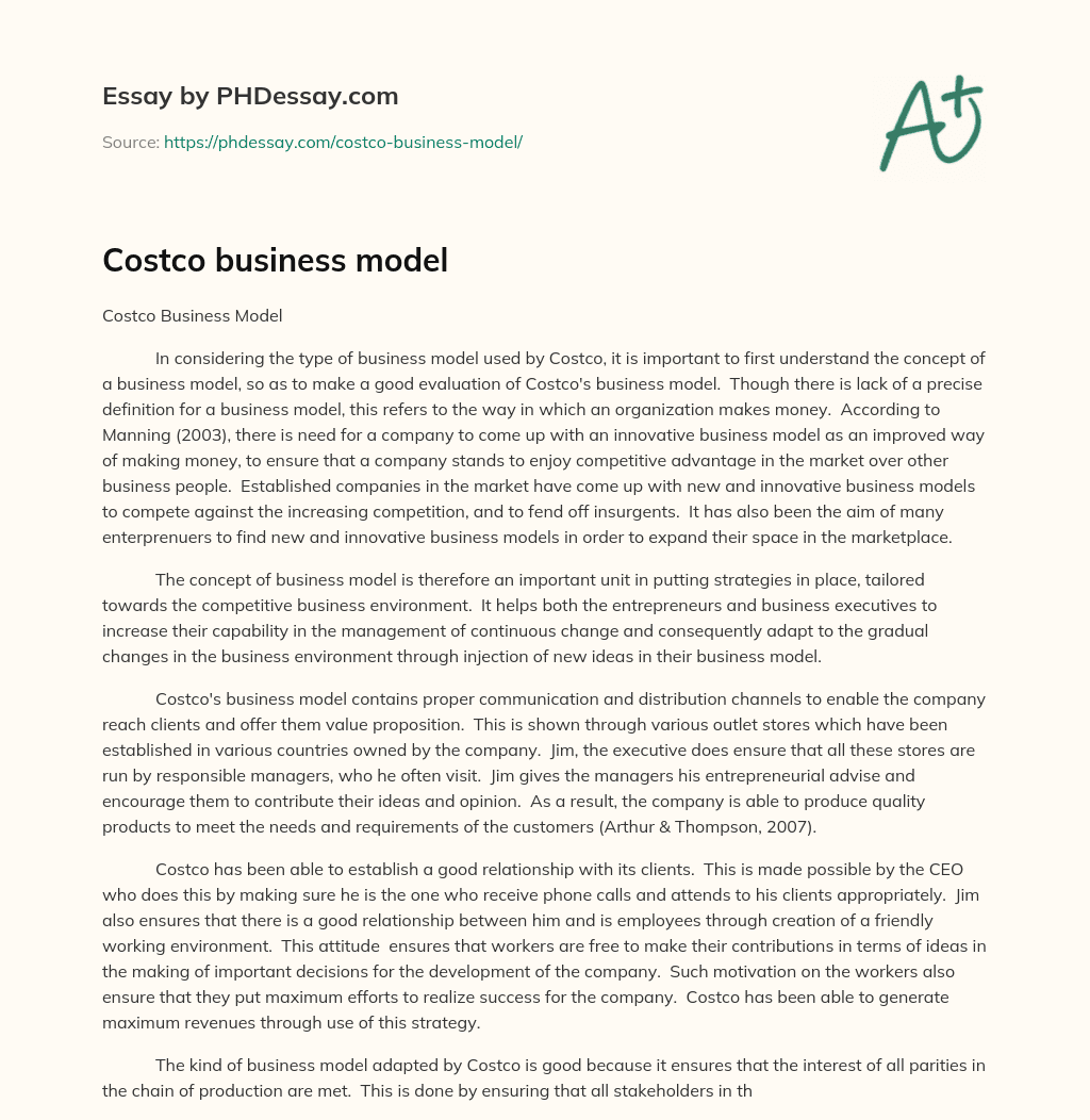 Costco business model essay