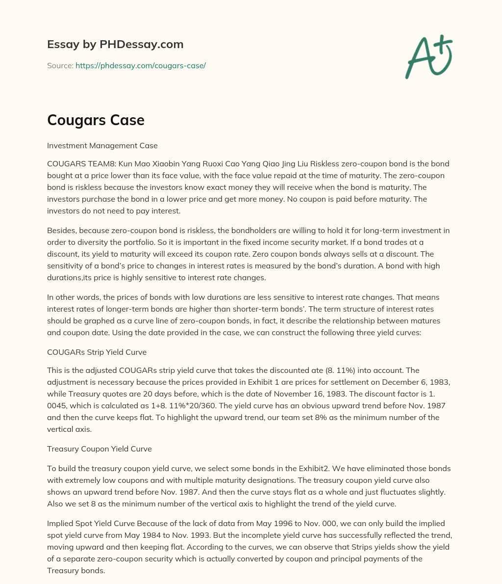 Cougars Case essay