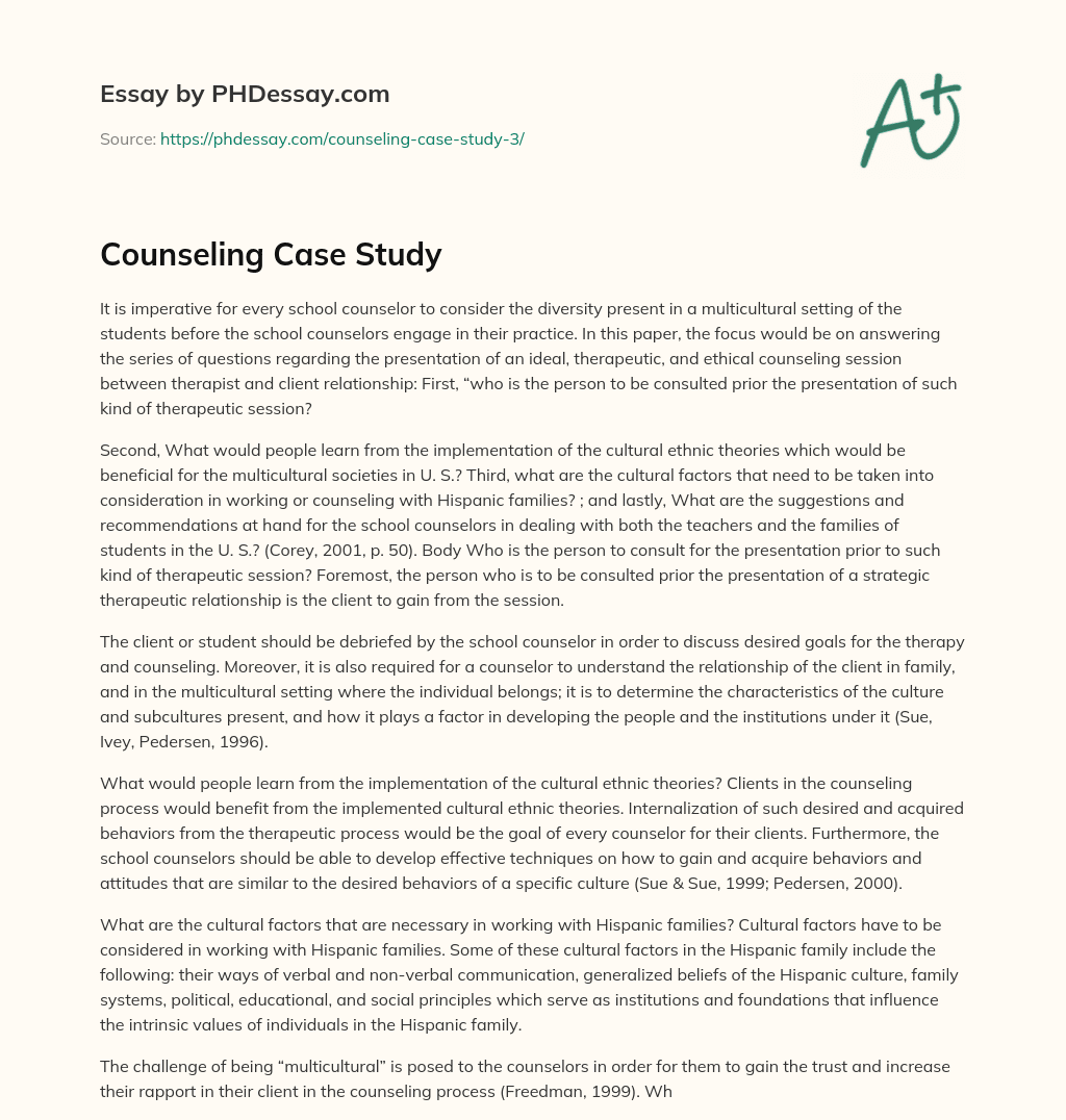 case study counselling essay