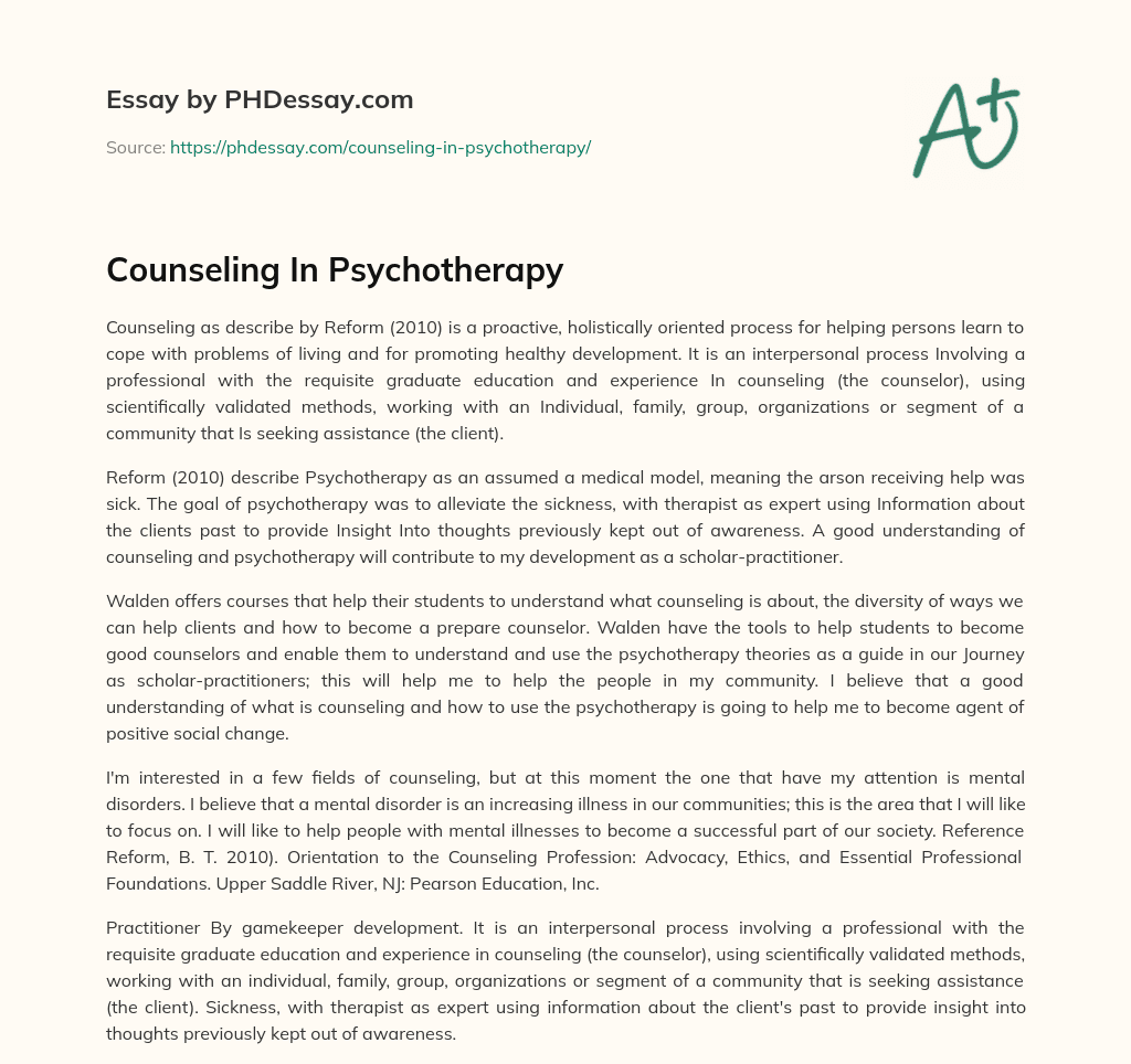 psychodynamic approach to counselling essay