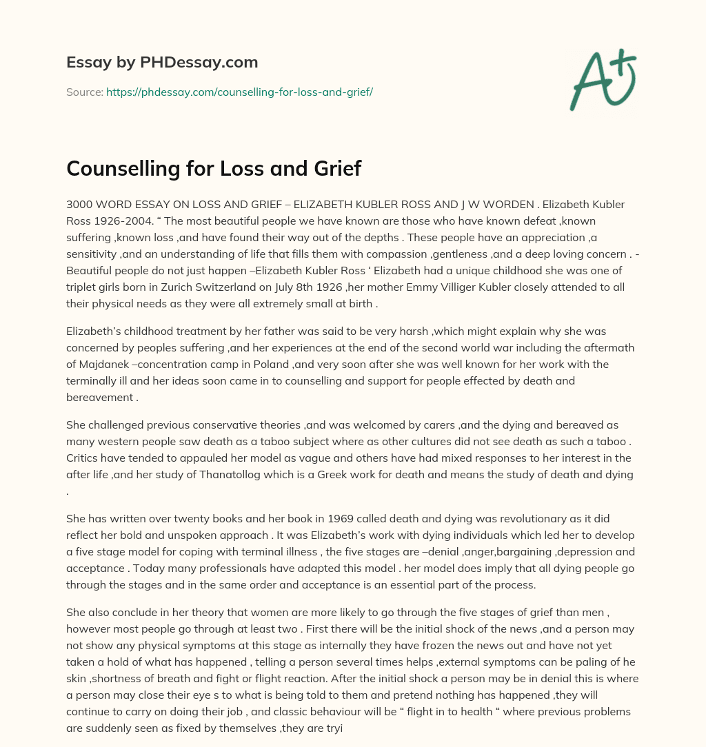 death and grief essay