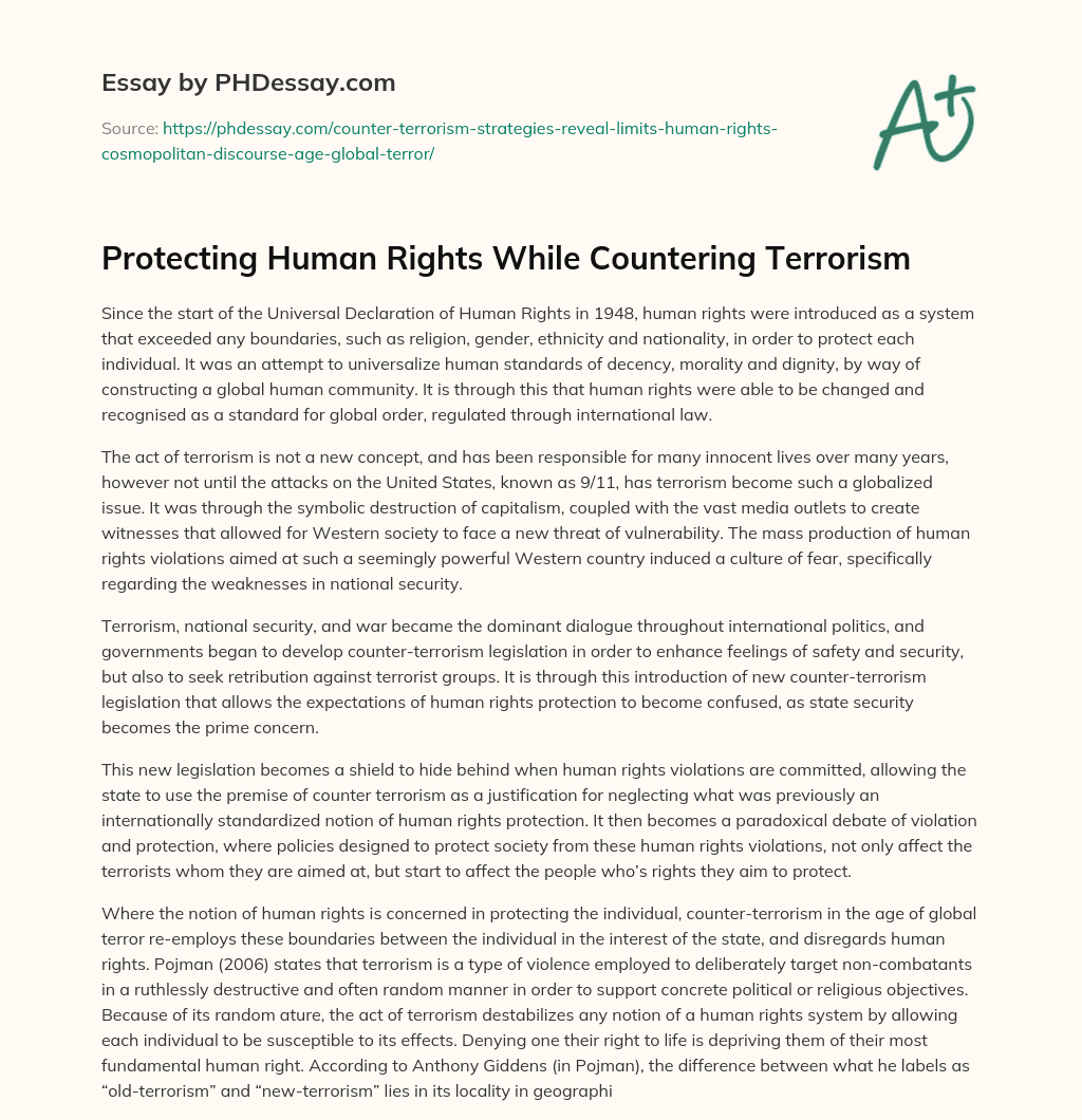 essay on protecting human rights