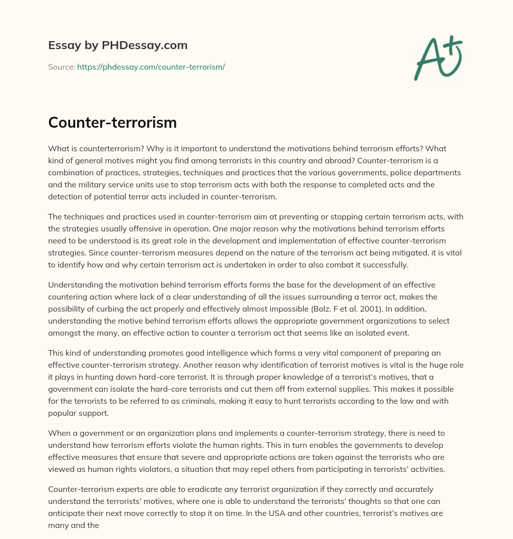 Counter-terrorism essay