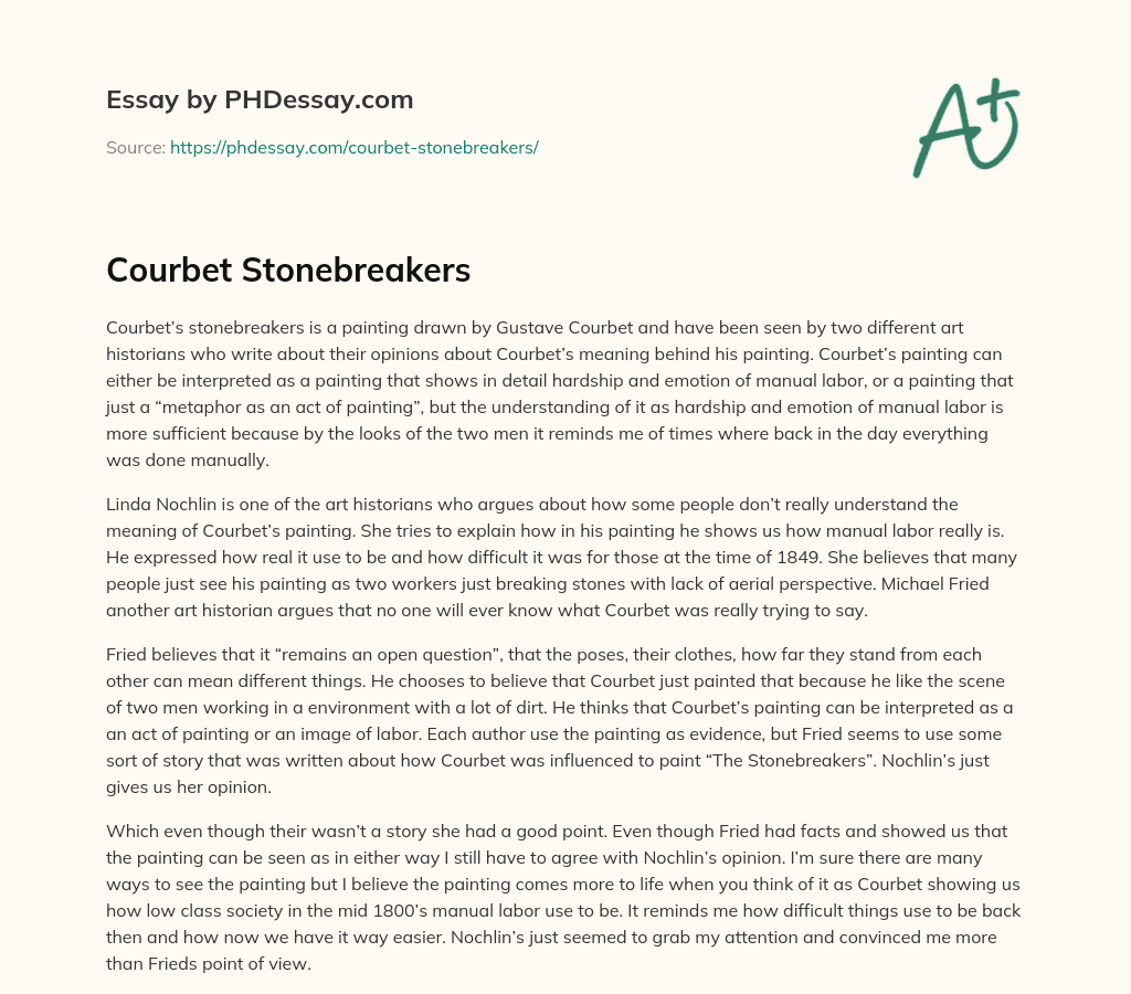 Courbet Stonebreakers essay