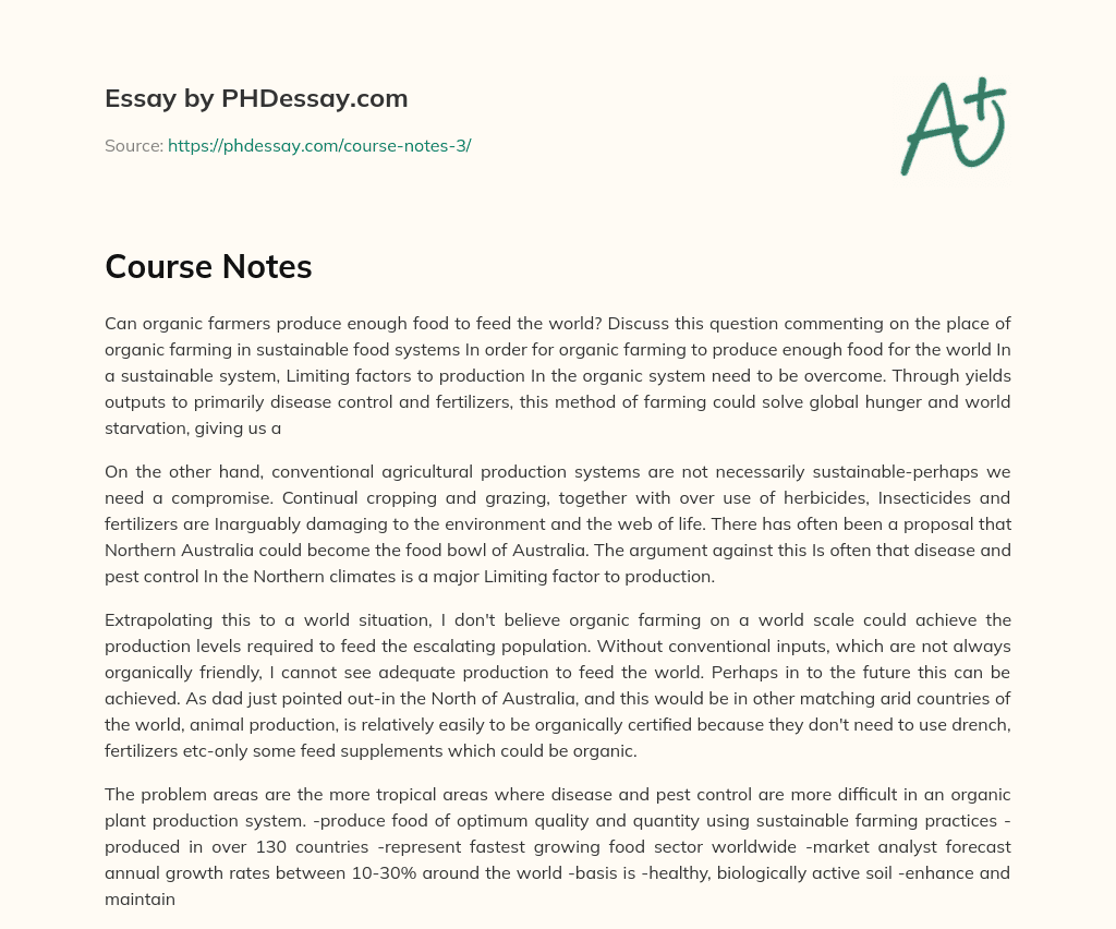 Course Notes essay