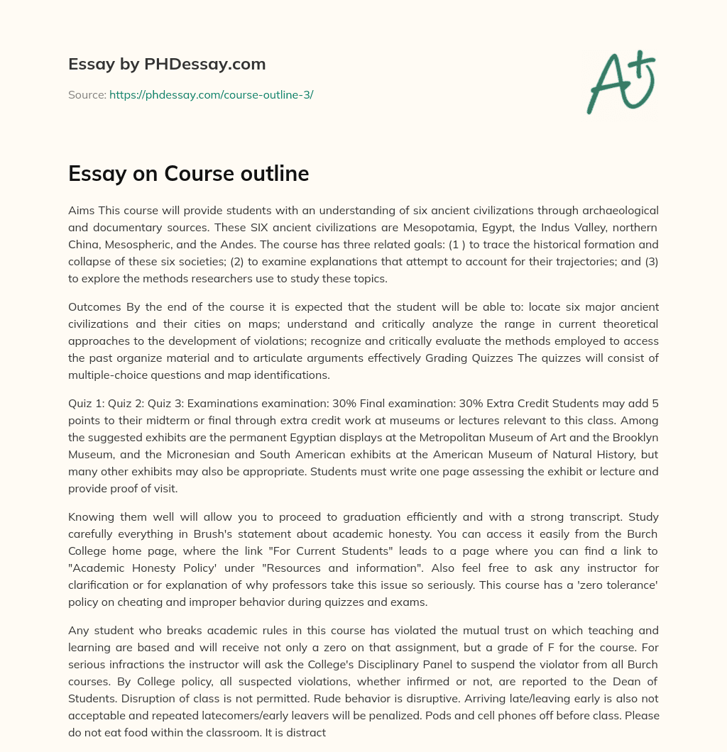 Essay on Course outline essay