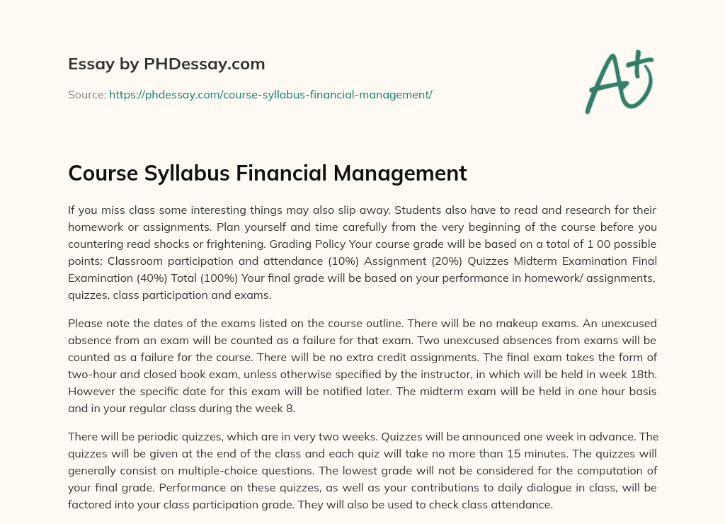 phd in financial management syllabus