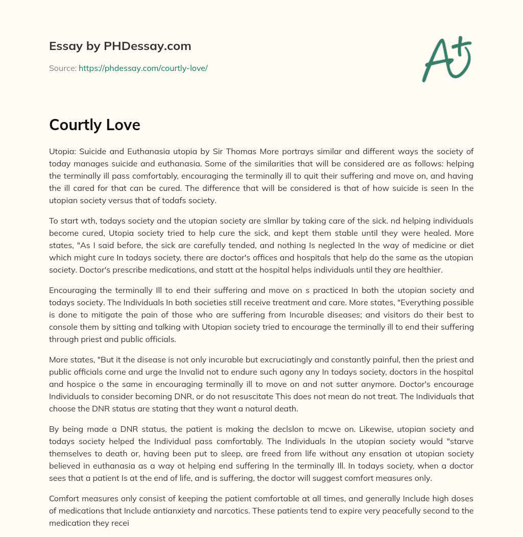 Courtly Love essay