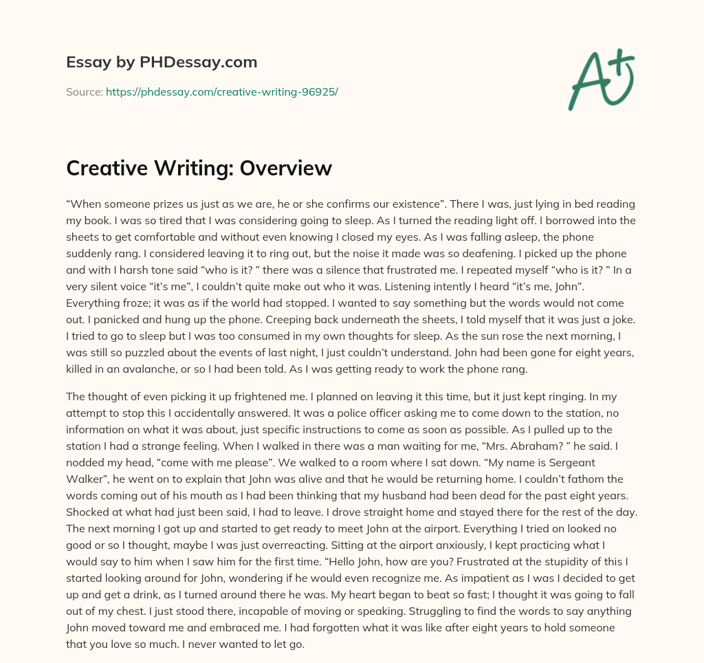 Creative Writing: Overview essay
