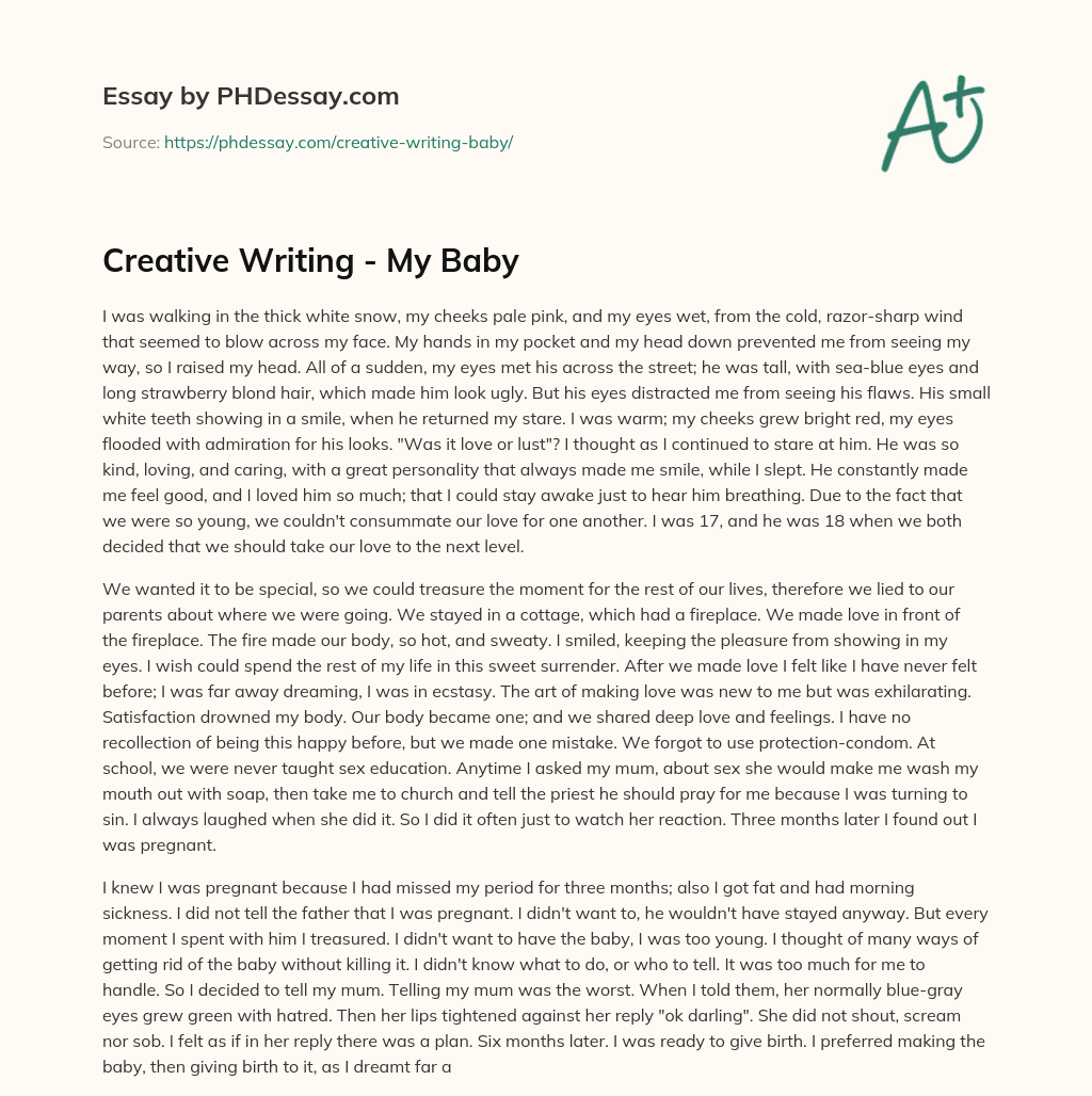 Creative Writing – My Baby essay