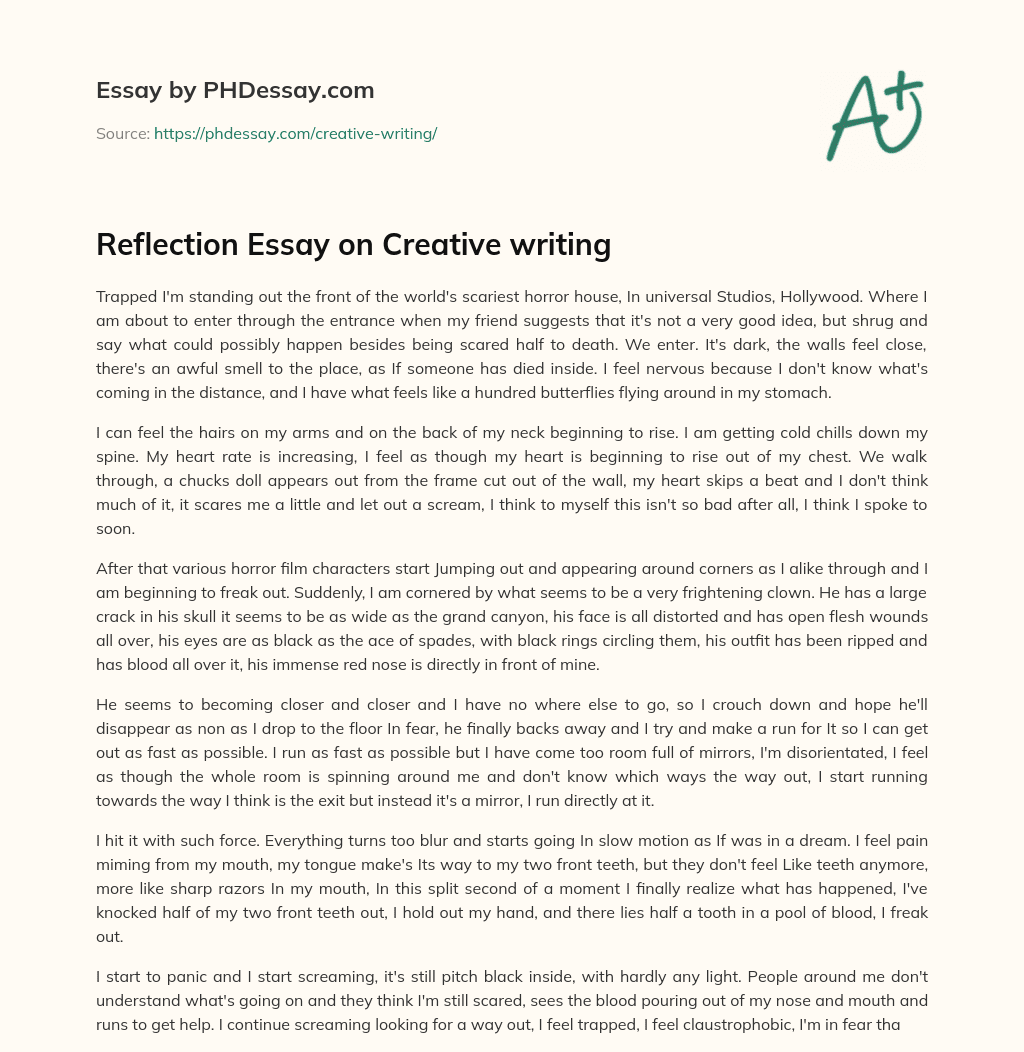 Reflection Essay on Creative writing essay