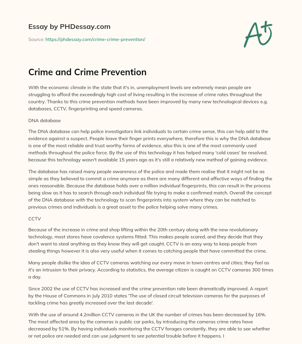 crime prevention essay pdf