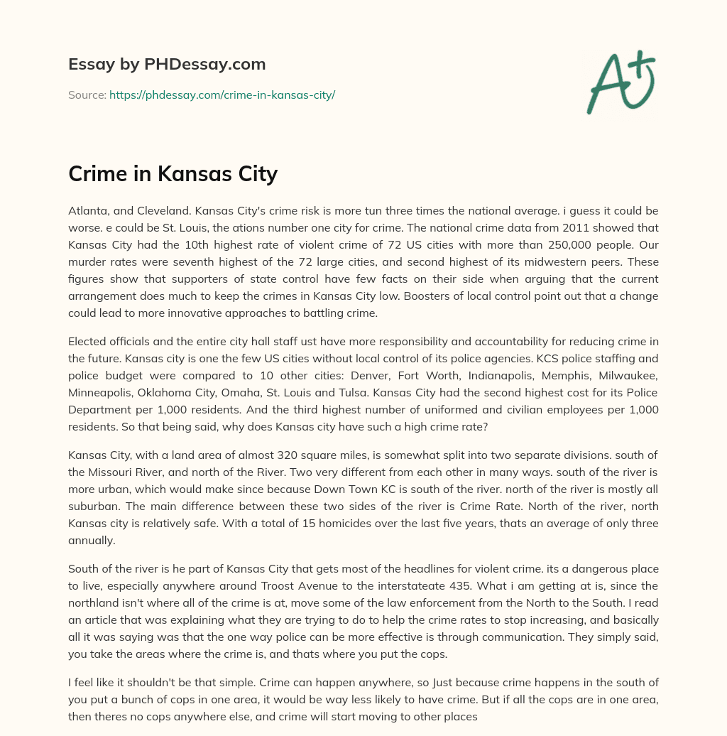 Crime in Kansas City essay