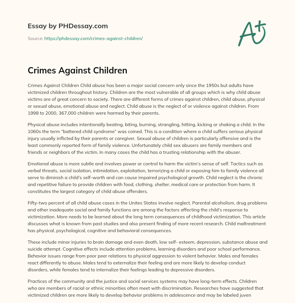 Crimes Against Children essay