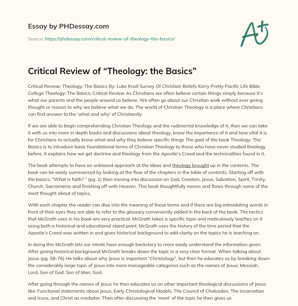 theological book review sample