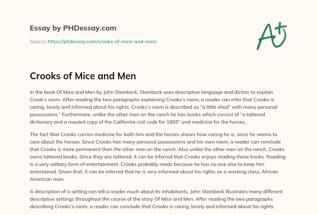 of mice and men crooks essay