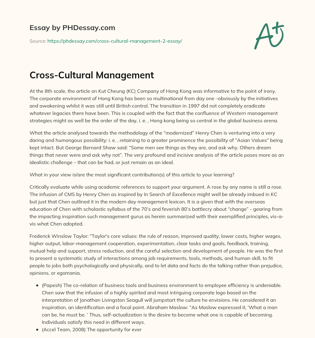cross cultural management phd topics