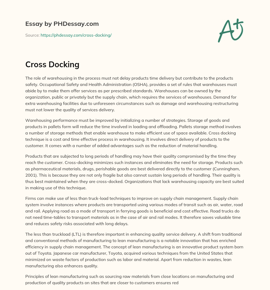 Cross Docking essay