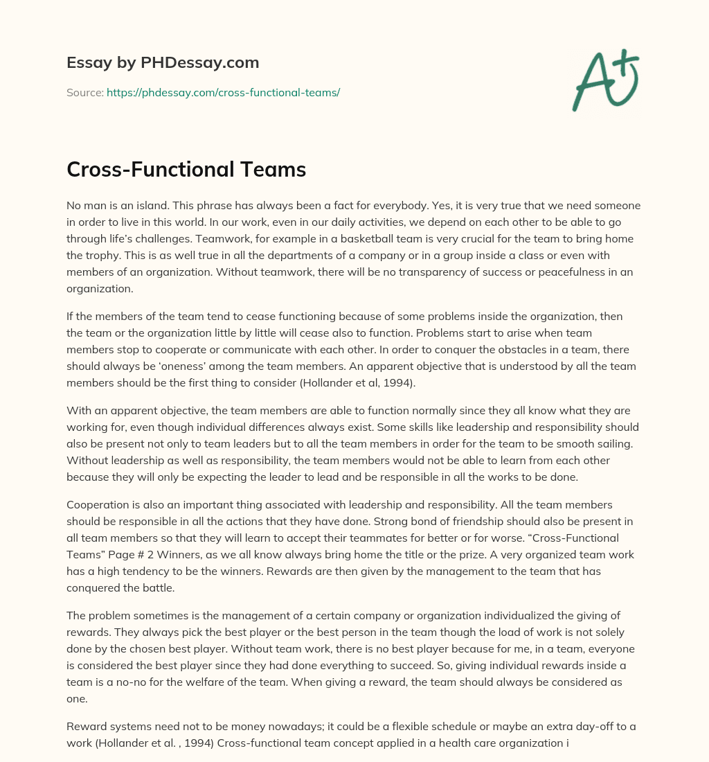 Cross-Functional Teams essay