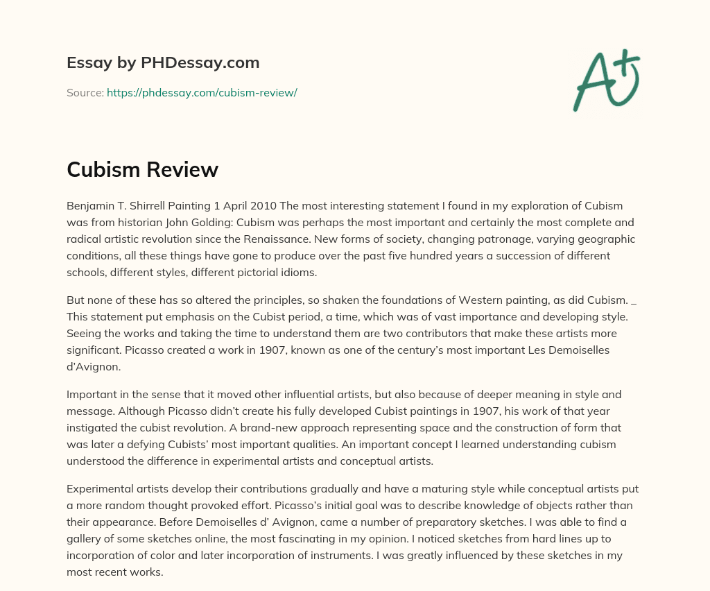 Cubism Review essay
