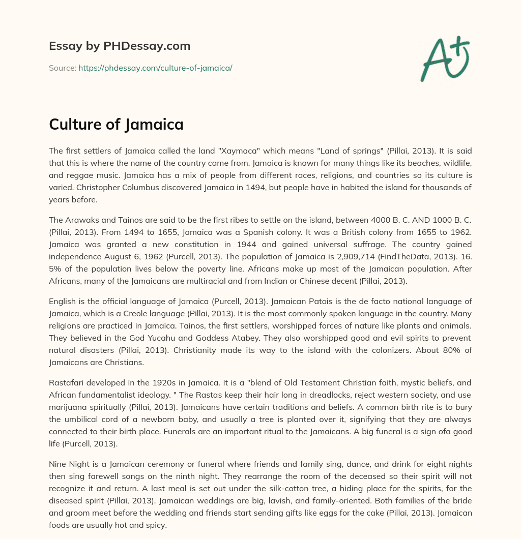 Culture of Jamaica essay