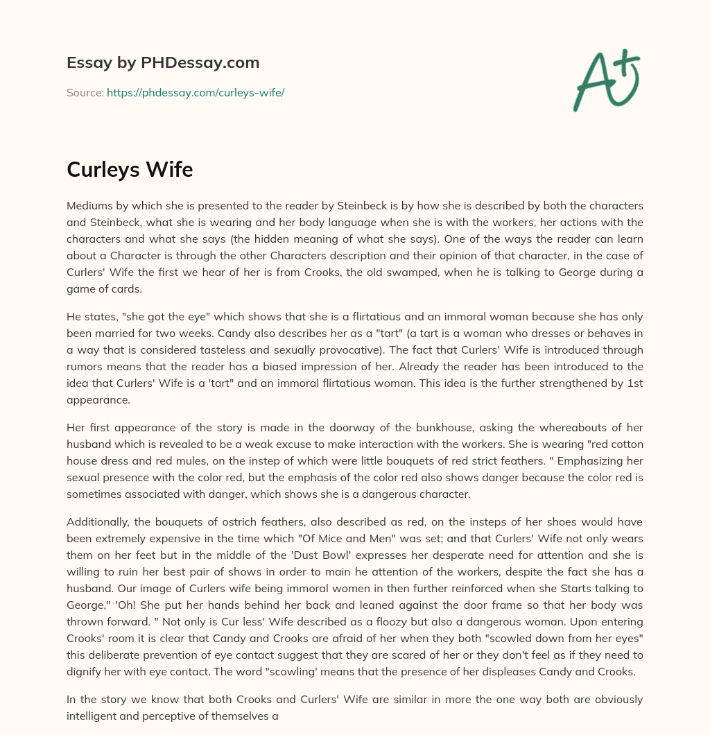 Curleys Wife essay