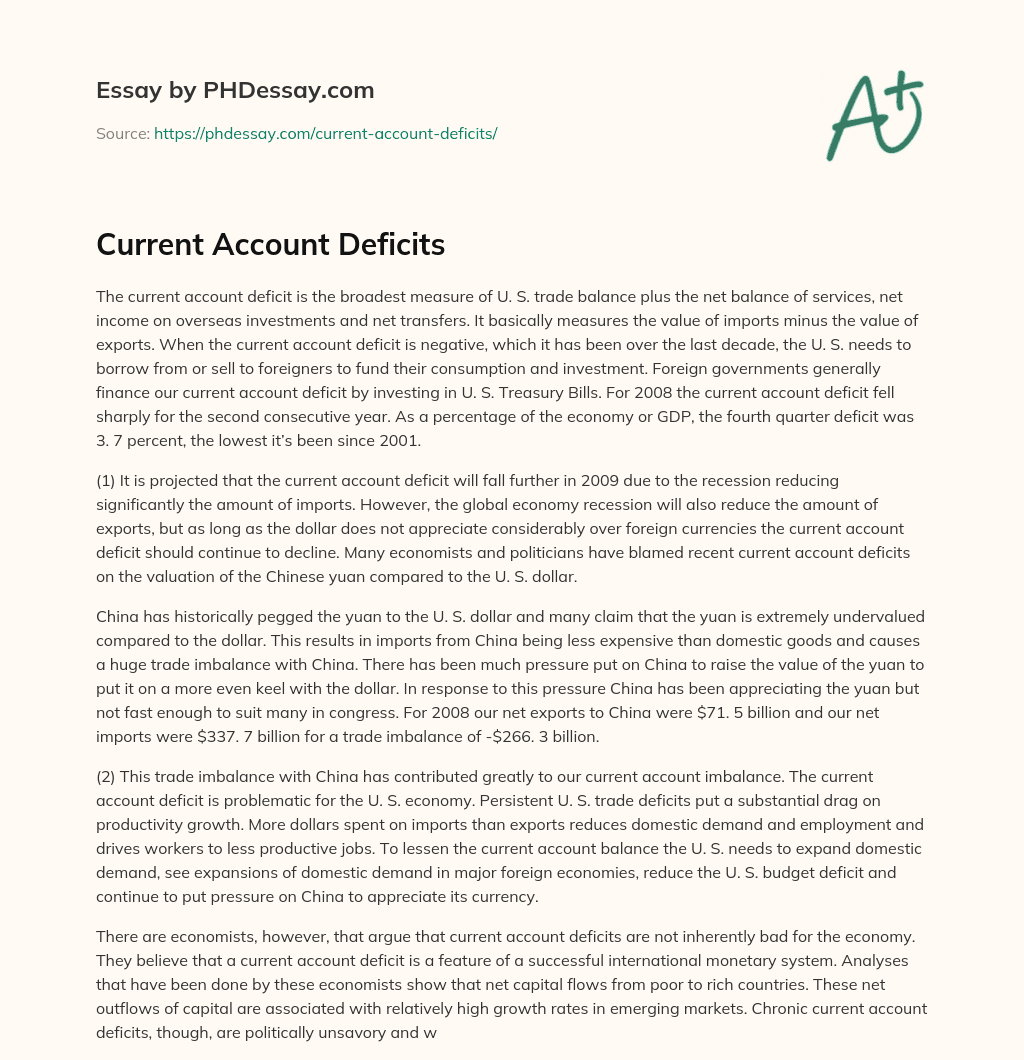 Current Account Deficits essay