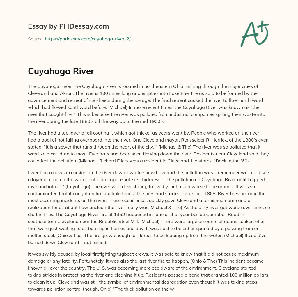 Cuyahoga River essay