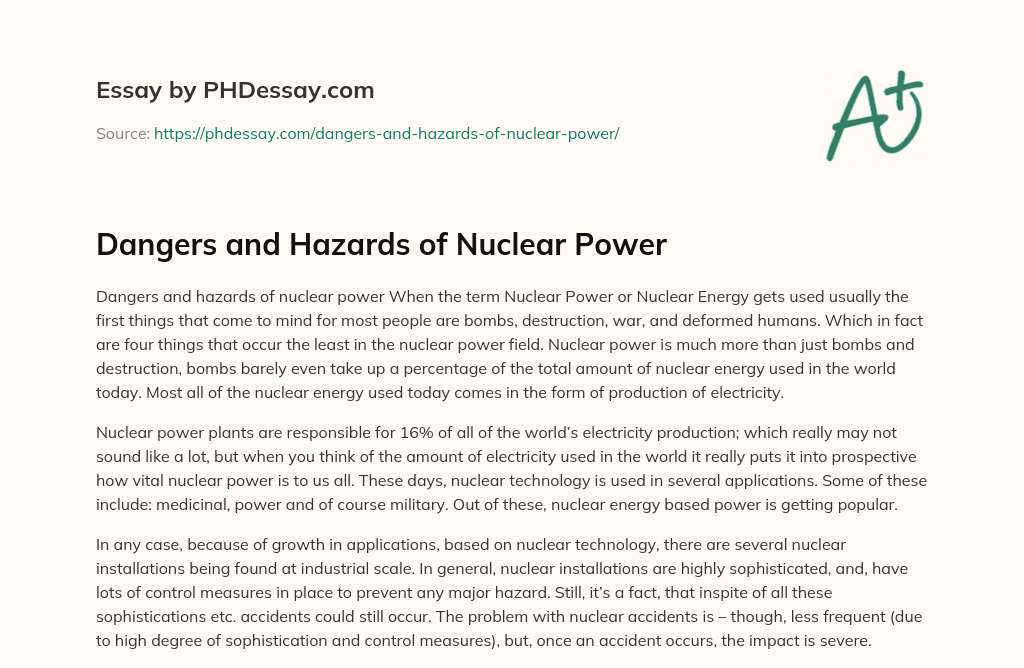 hook for nuclear power essay
