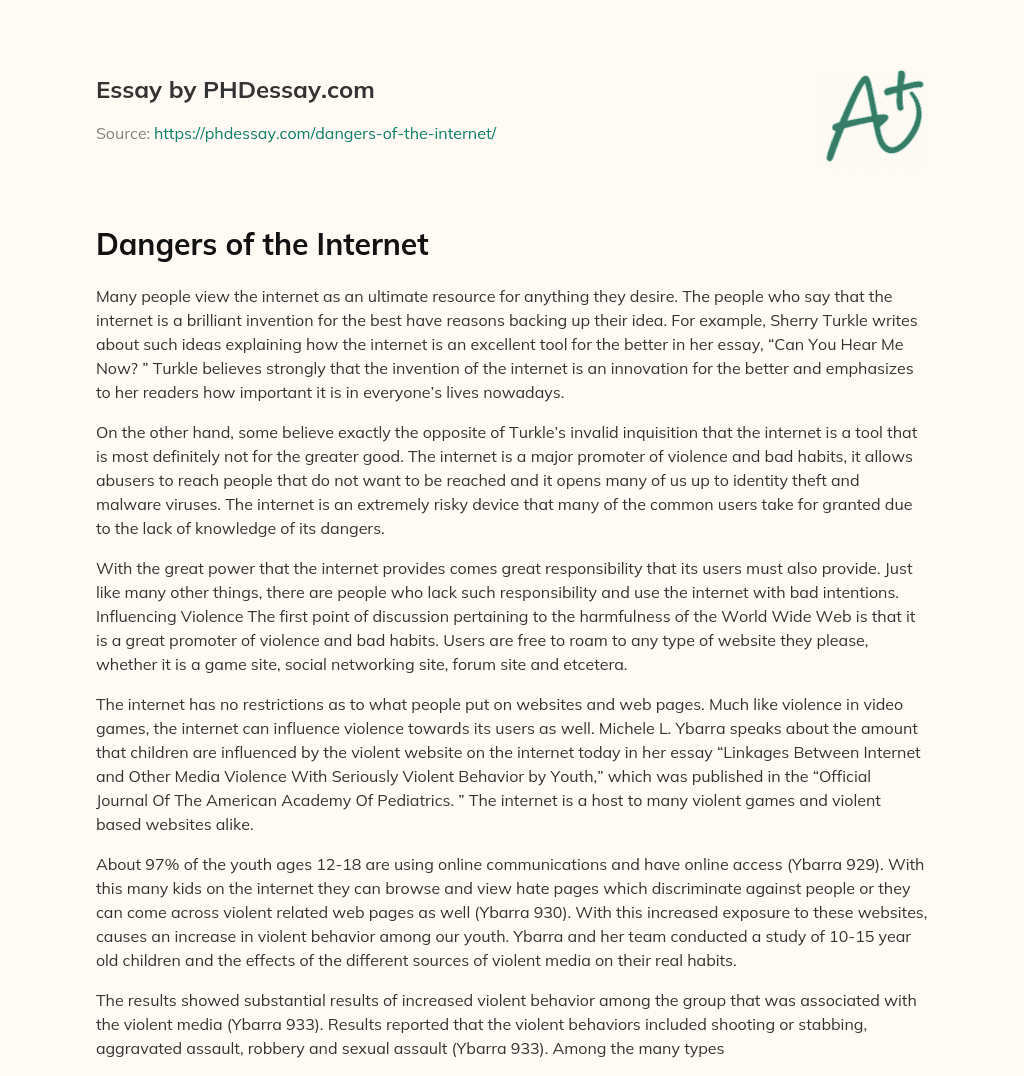 internet is dangerous essay