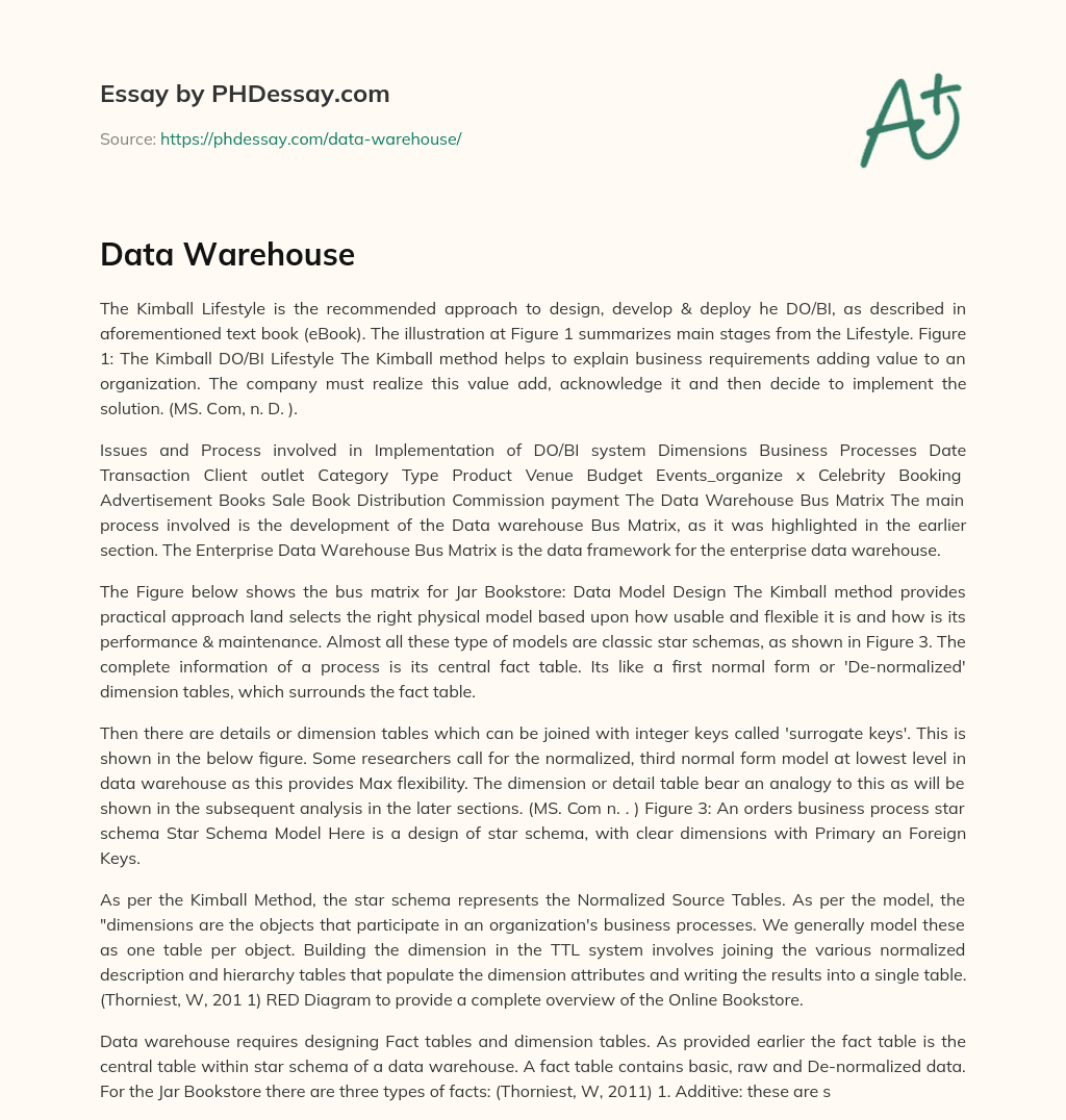 Data Warehouse essay