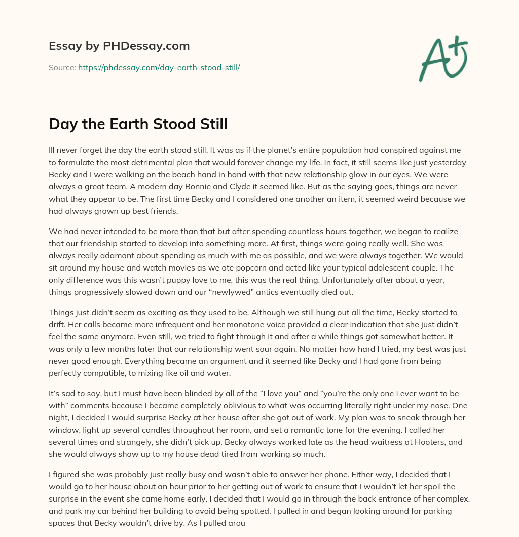 Day the Earth Stood Still essay