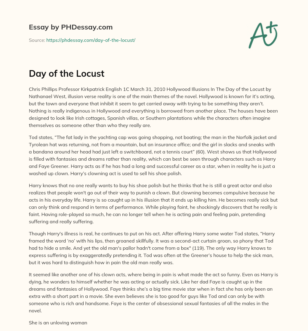 Day of the Locust essay