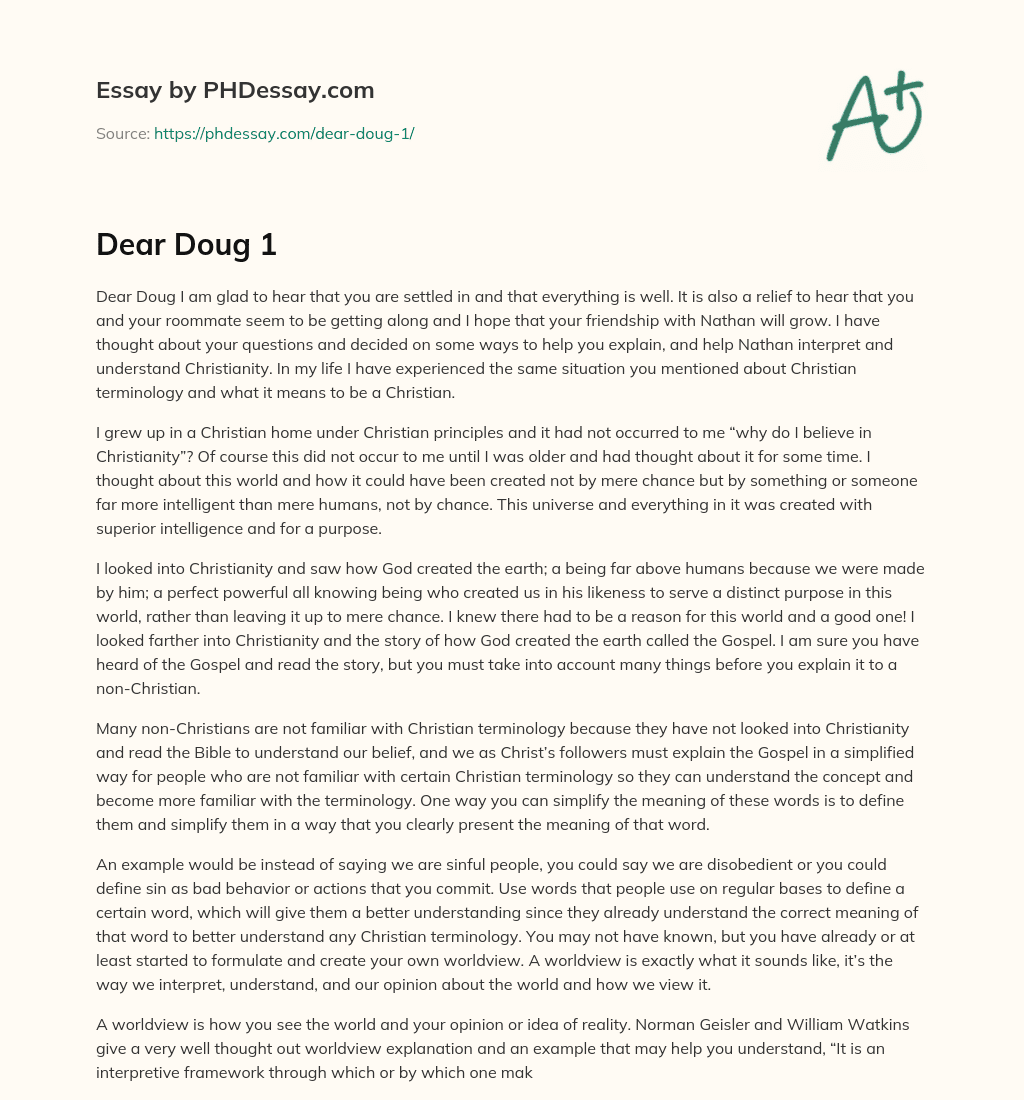 Exploring Christianity’s Purpose and Creation: A Personal Reflection essay