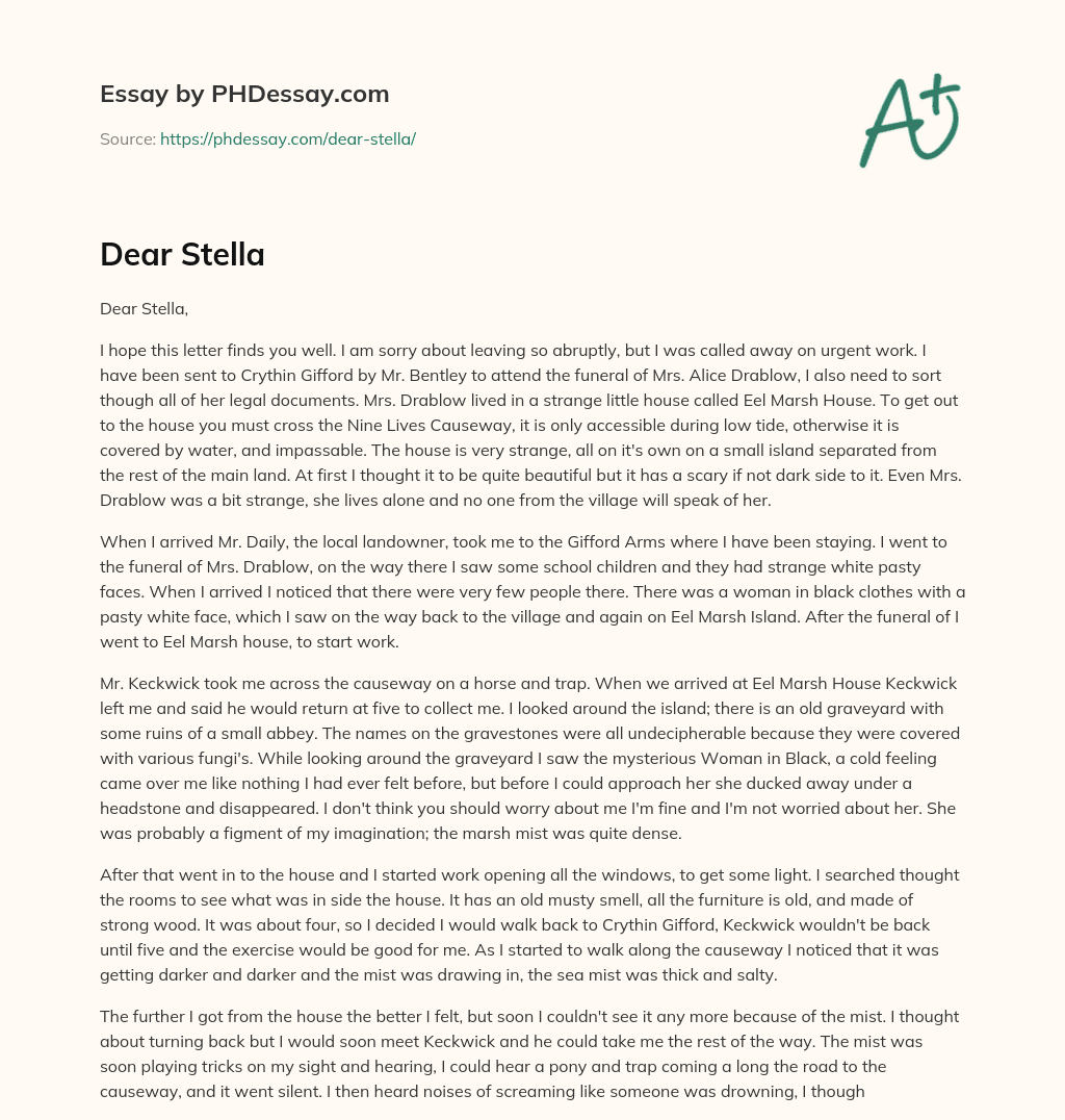 Dear Stella essay