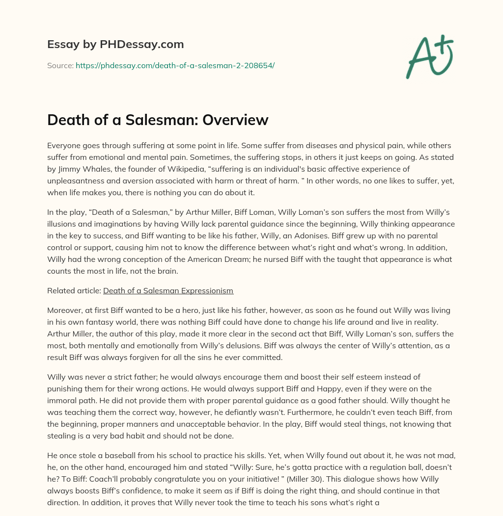 Death of a Salesman: Overview essay