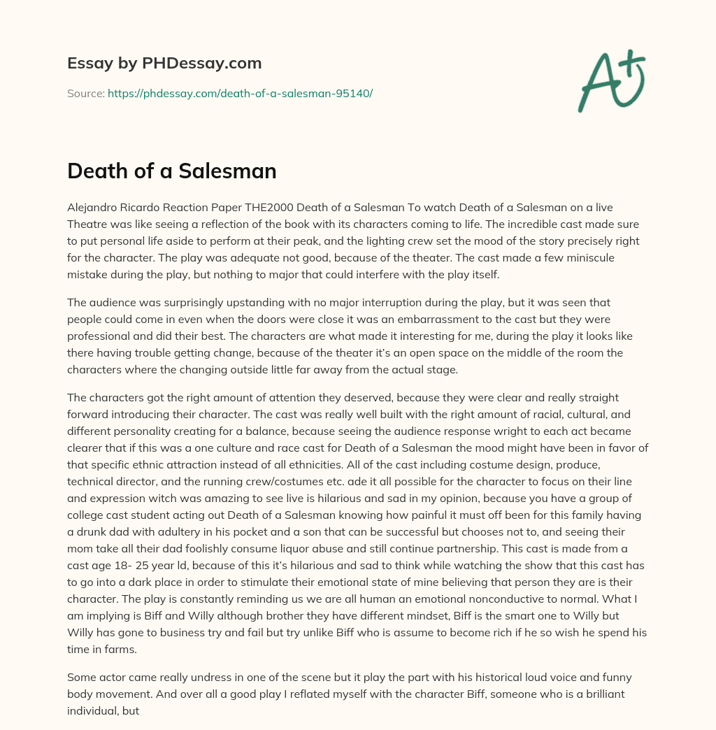 Death of a Salesman essay