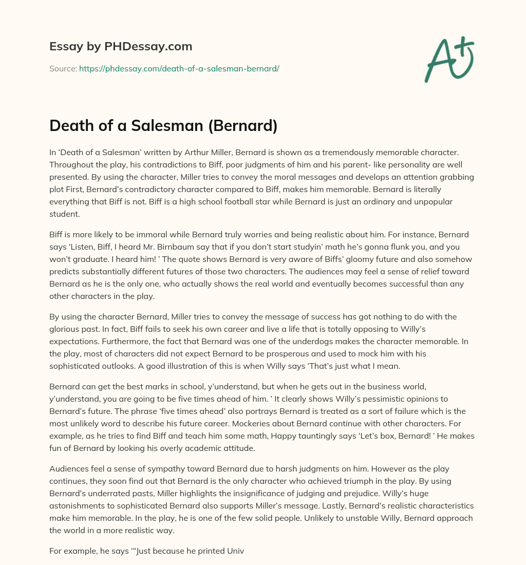 Death of a Salesman (Bernard)
