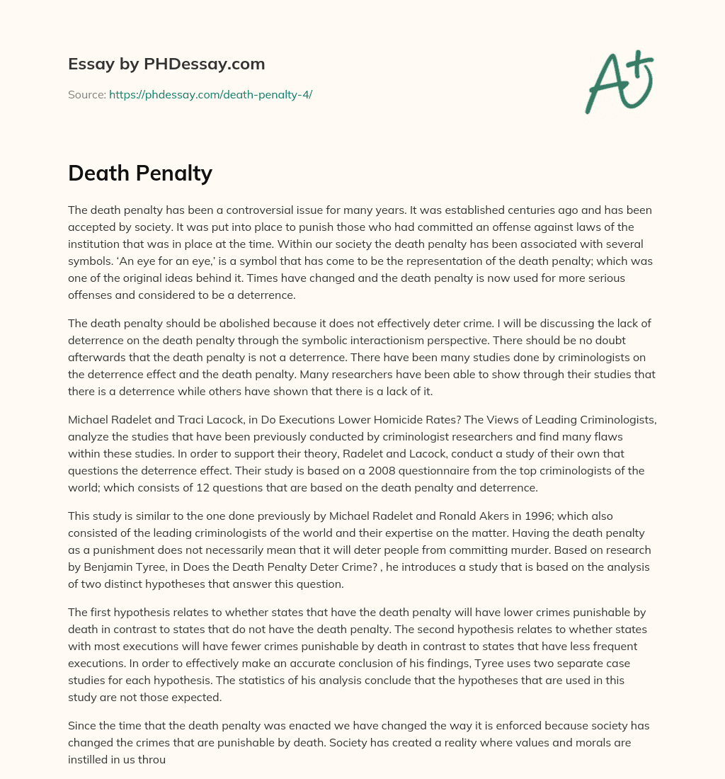 Death Penalty essay