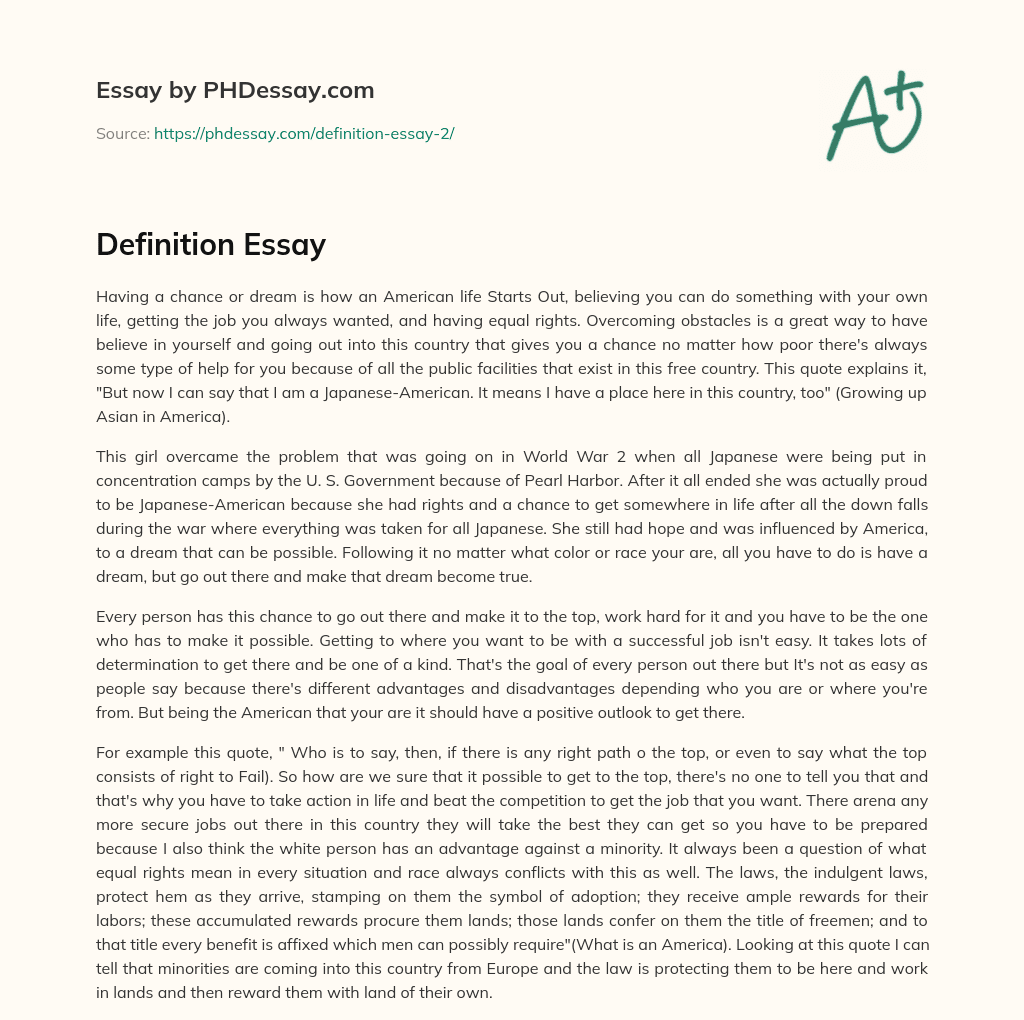 Definition Essay essay