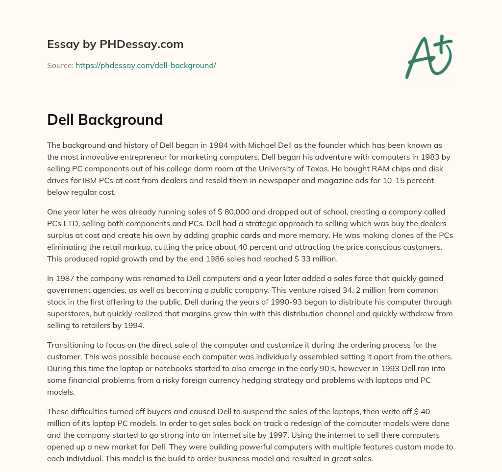 Dell Background essay