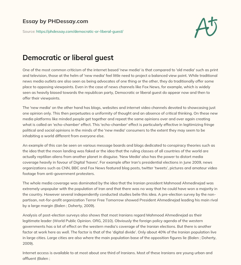 Democratic or liberal guest essay