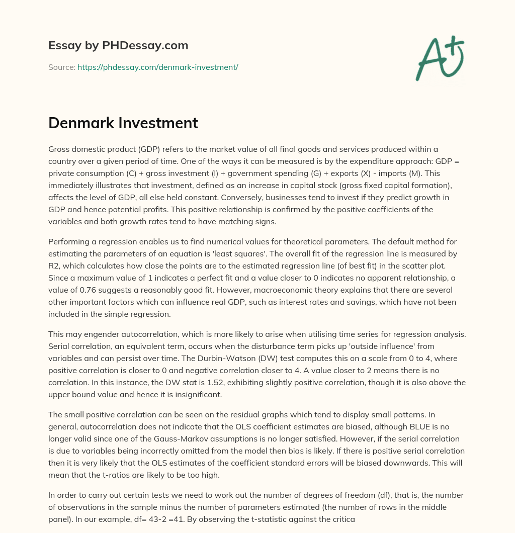 Denmark Investment essay